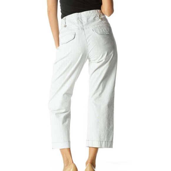 idra White Striped Cropped Pant - Picture 3 of 3